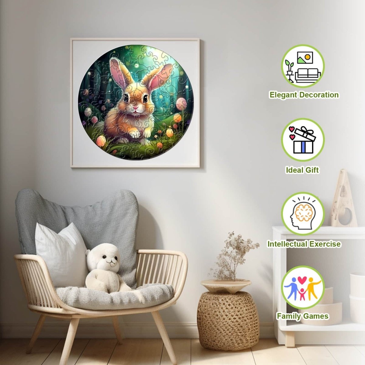 Cute Bunny Wooden Jigsaw Puzzle - KAAYEE Puzzle