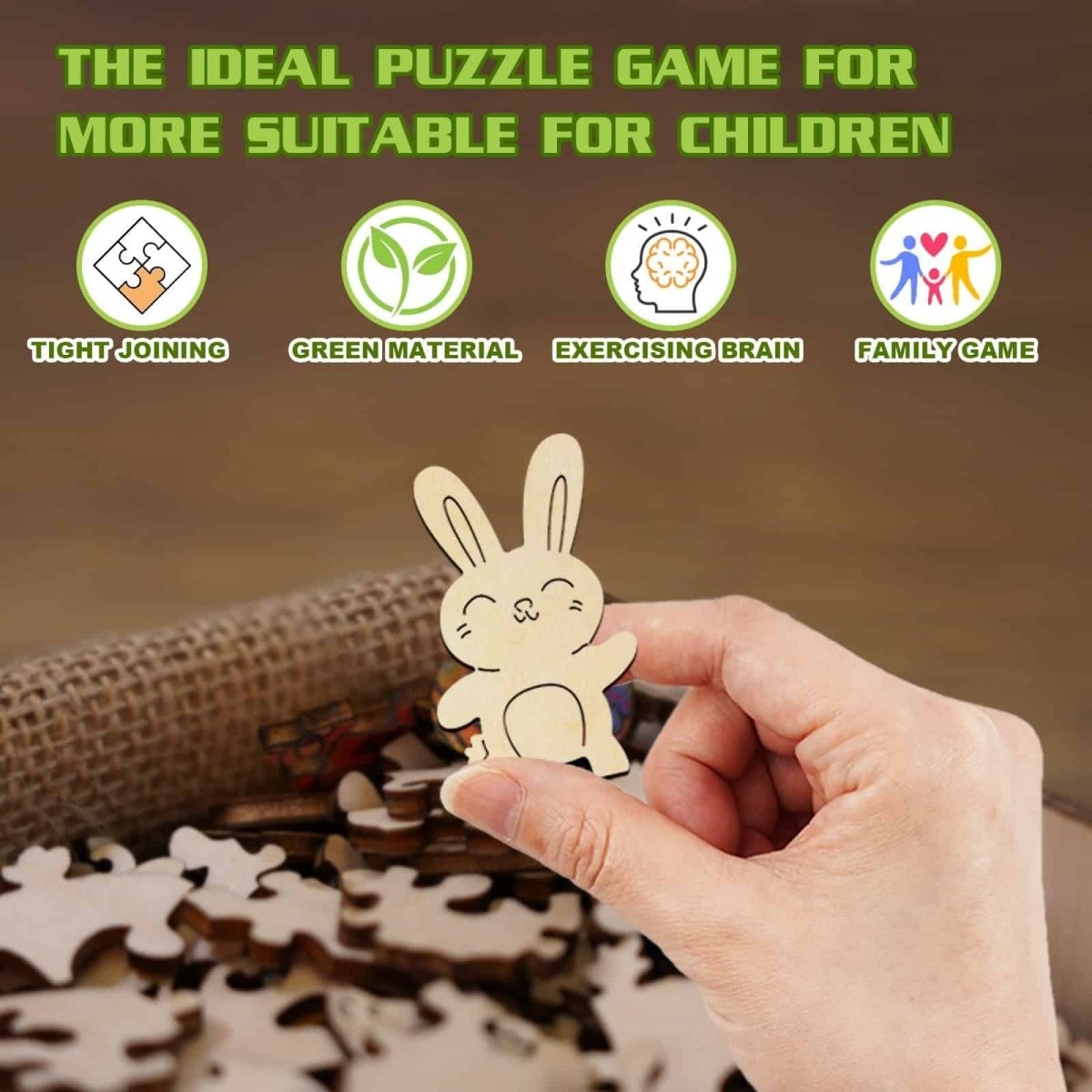 Cute Bunny Wooden Jigsaw Puzzle - KAAYEE Puzzle