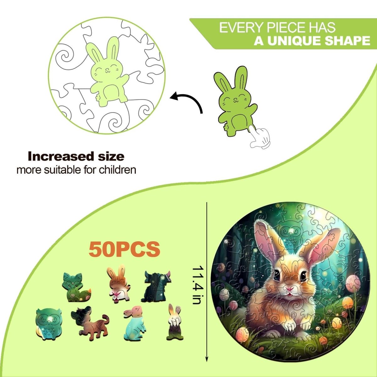 Cute Bunny Wooden Jigsaw Puzzle - KAAYEE Puzzle