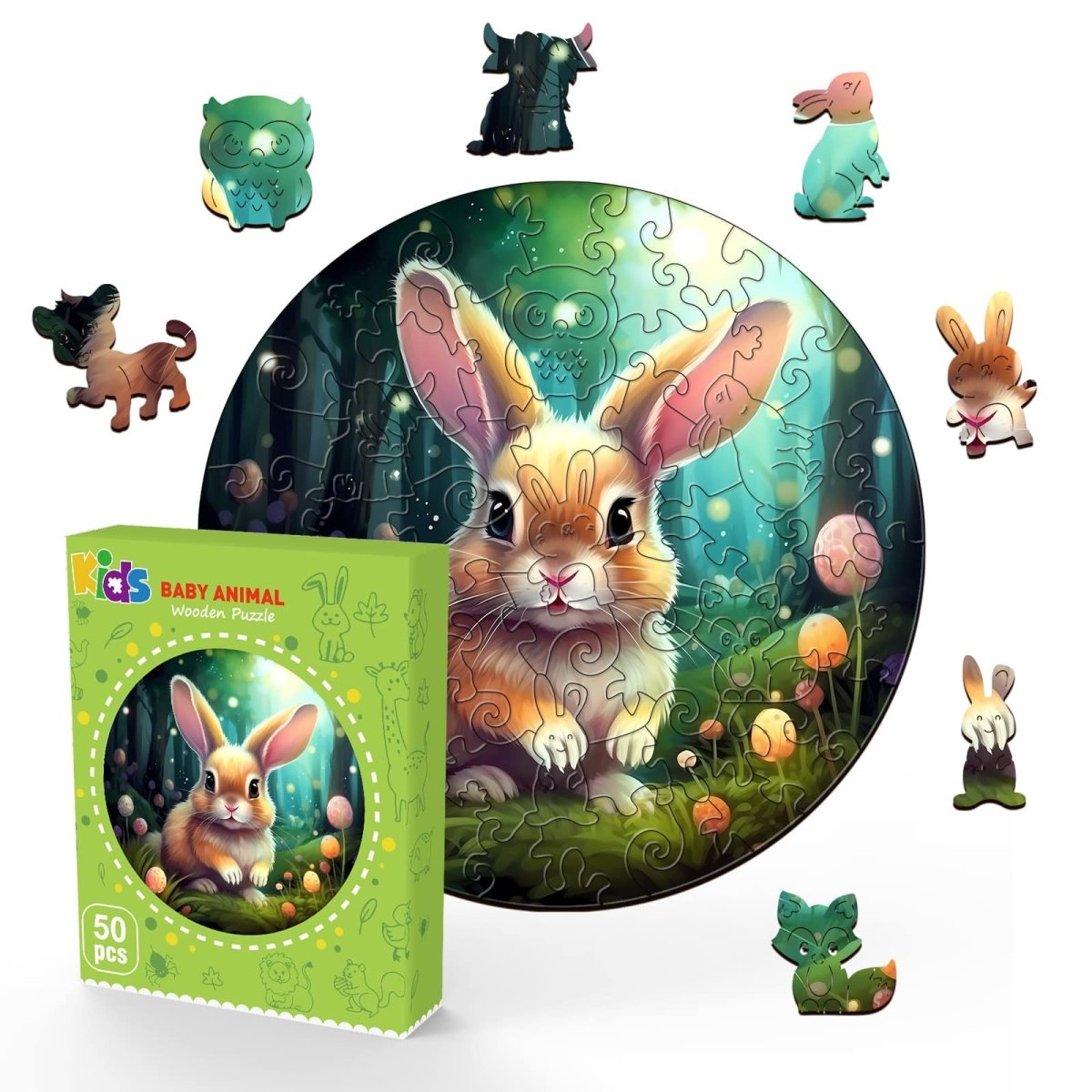 Cute Bunny Wooden Jigsaw Puzzle - KAAYEE Puzzle
