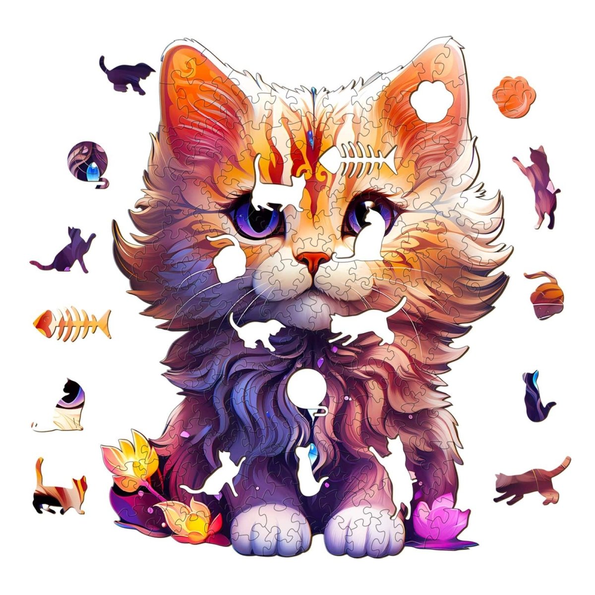 Cute Cat Wooden Jigsaw Puzzle - KAAYEE Puzzle