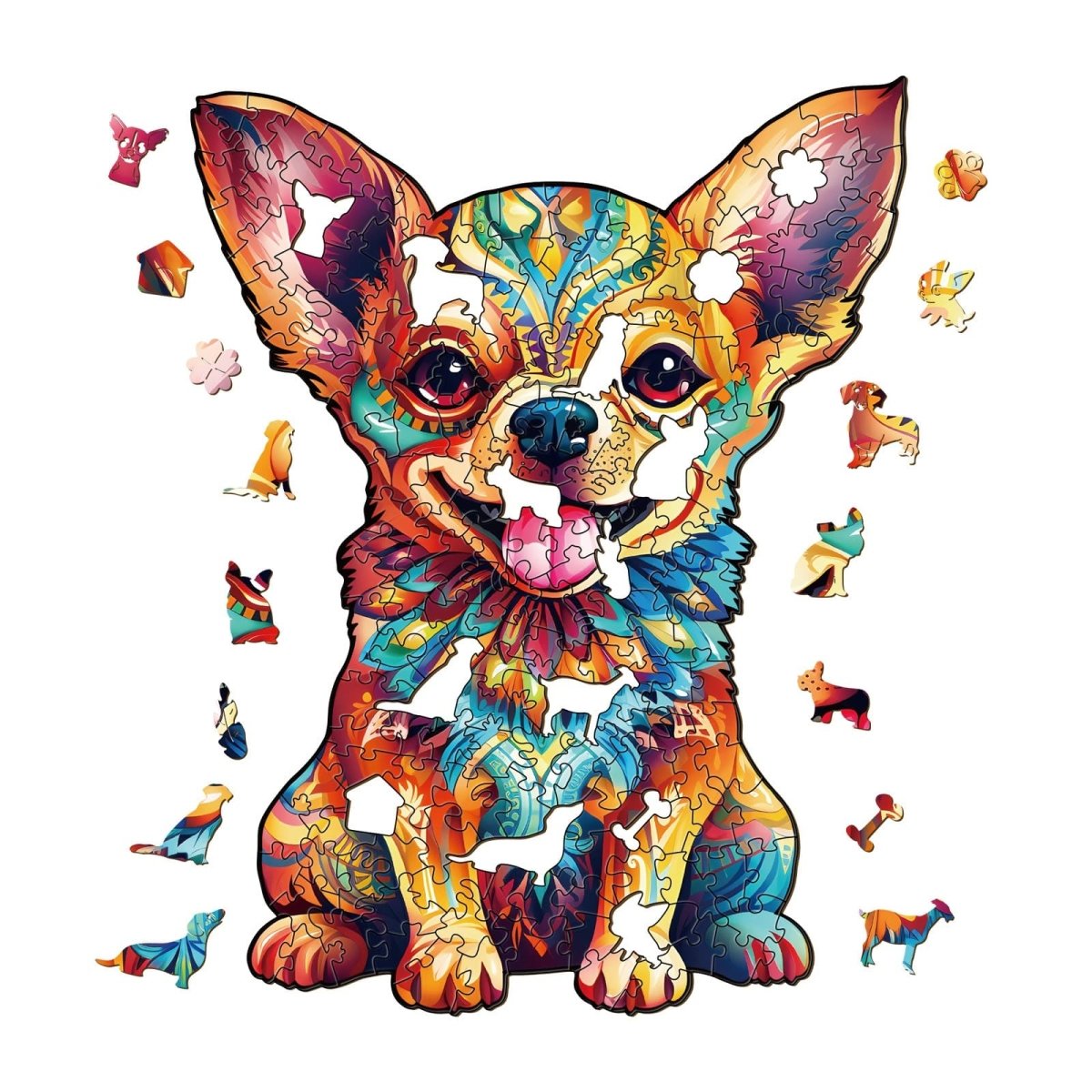 Cute Chihuahua Wooden Jigsaw Puzzle - KAAYEE Puzzle