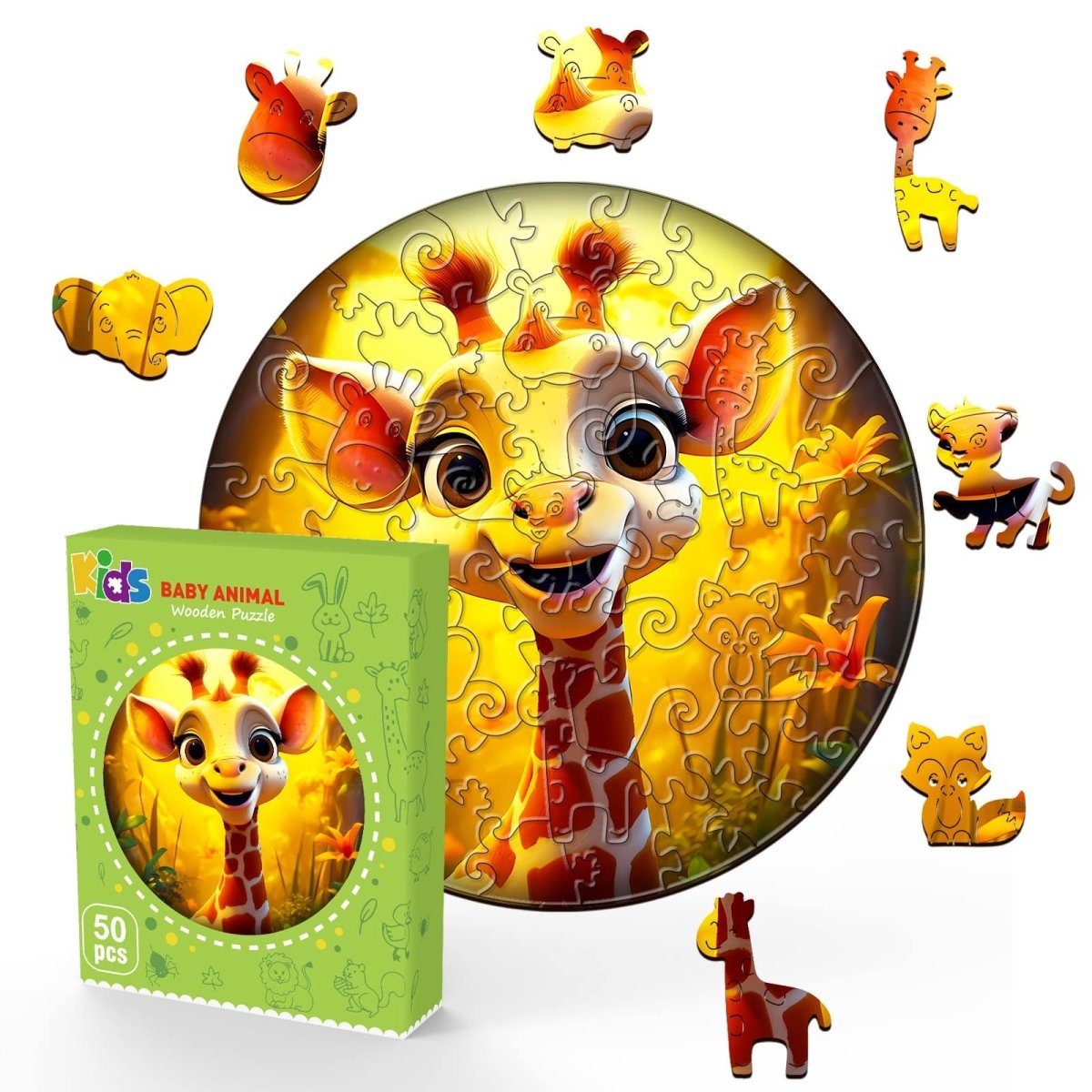 Cute Giraffe Wooden Jigsaw Puzzle - KAAYEE Puzzle