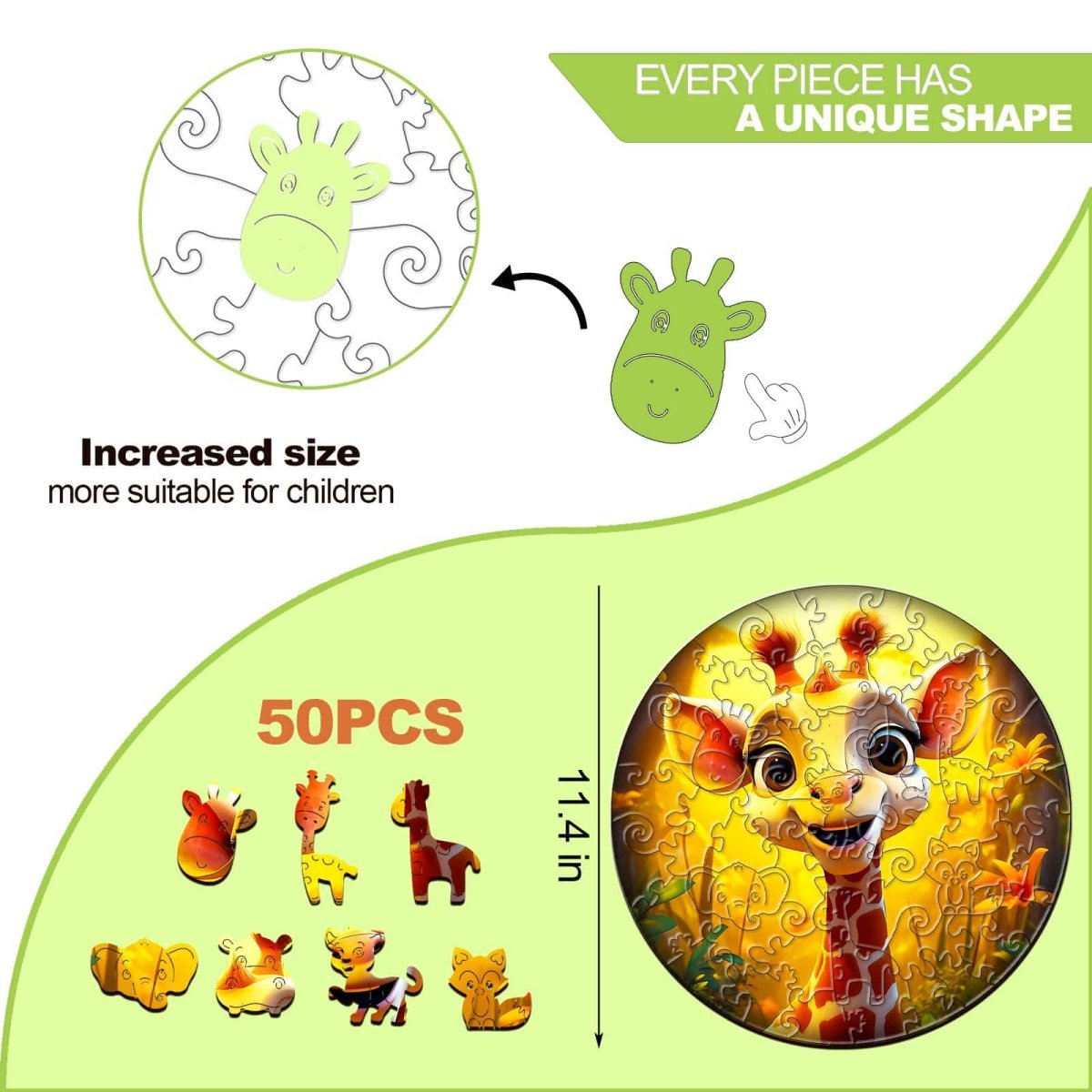 Cute Giraffe Wooden Jigsaw Puzzle - KAAYEE Puzzle
