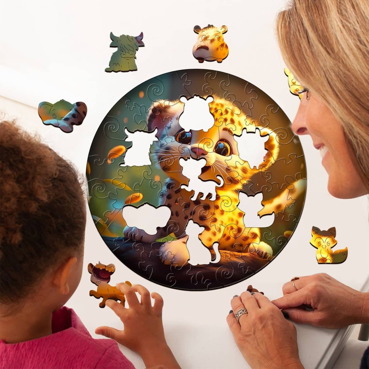 Cute Leopard Wooden Jigsaw Puzzle - KAAYEE Puzzle