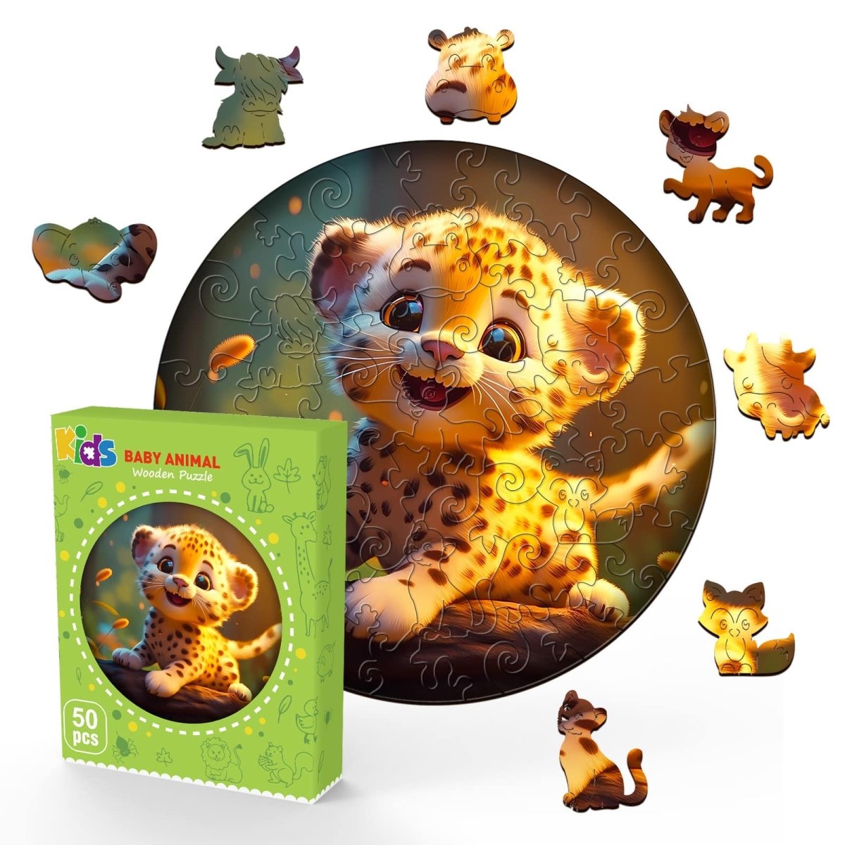 Cute Leopard Wooden Jigsaw Puzzle - KAAYEE Puzzle