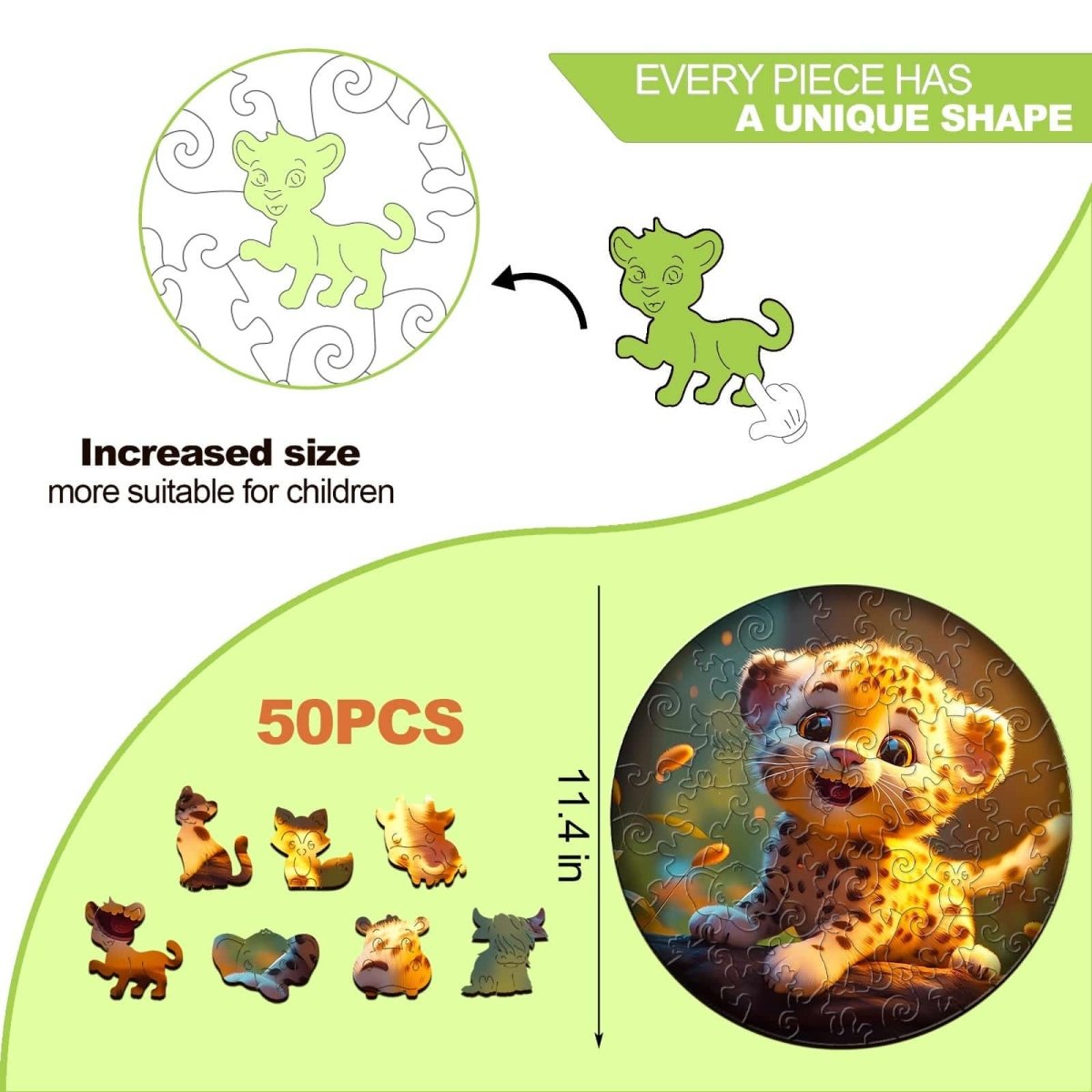 Cute Leopard Wooden Jigsaw Puzzle - KAAYEE Puzzle