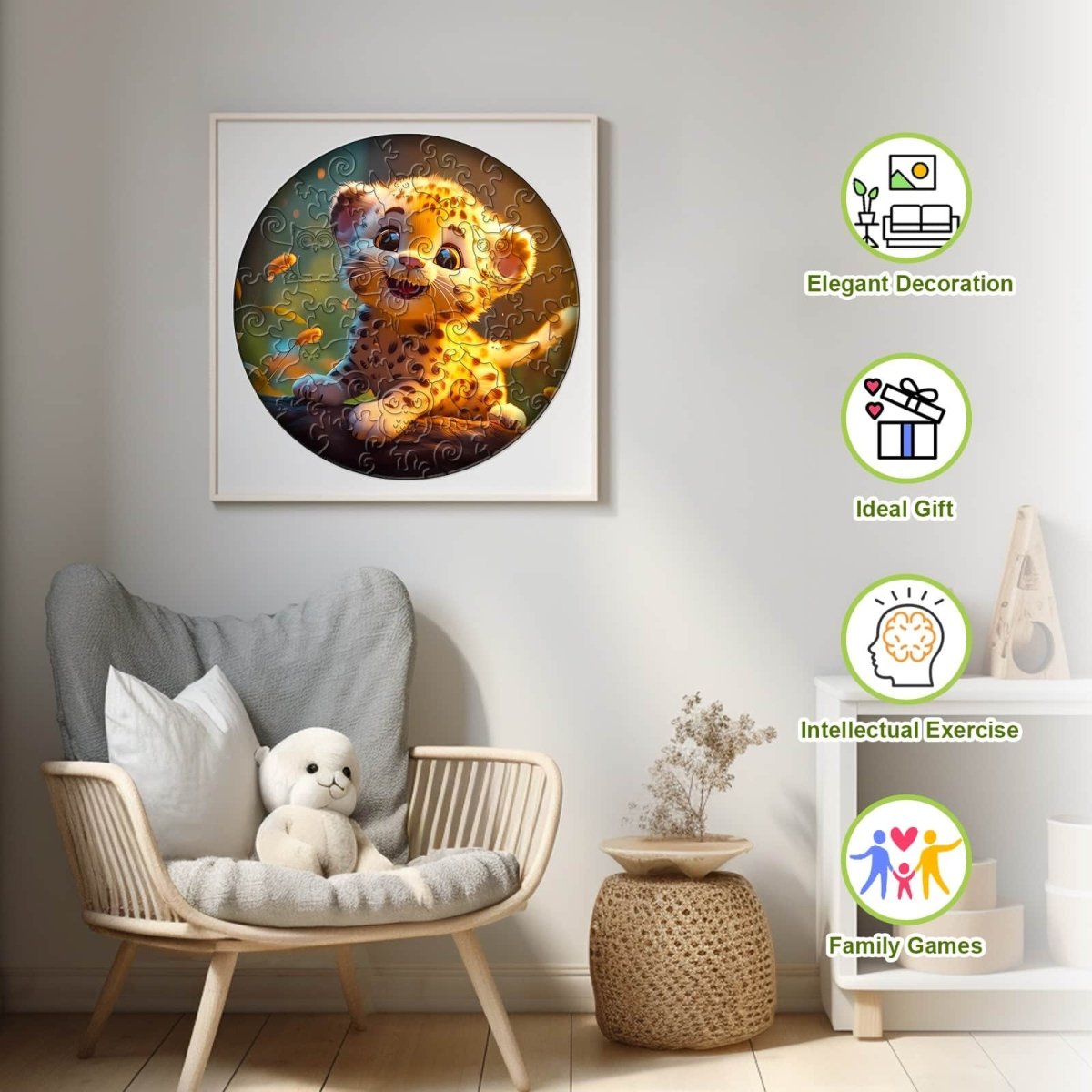 Cute Leopard Wooden Jigsaw Puzzle - KAAYEE Puzzle