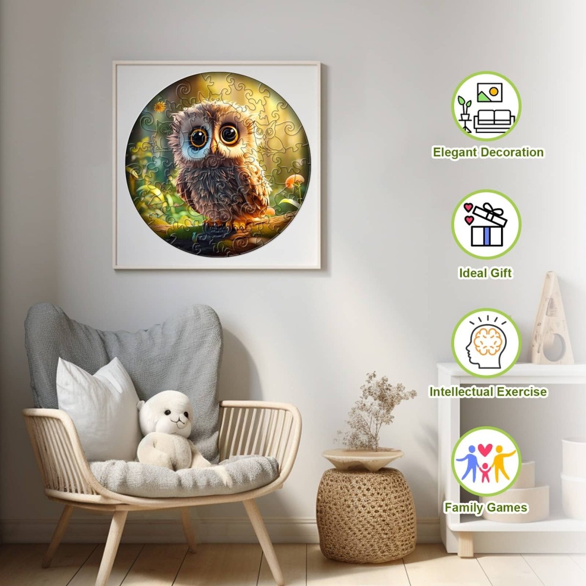 Cute Owl Wooden Jigsaw Puzzle - KAAYEE Puzzle