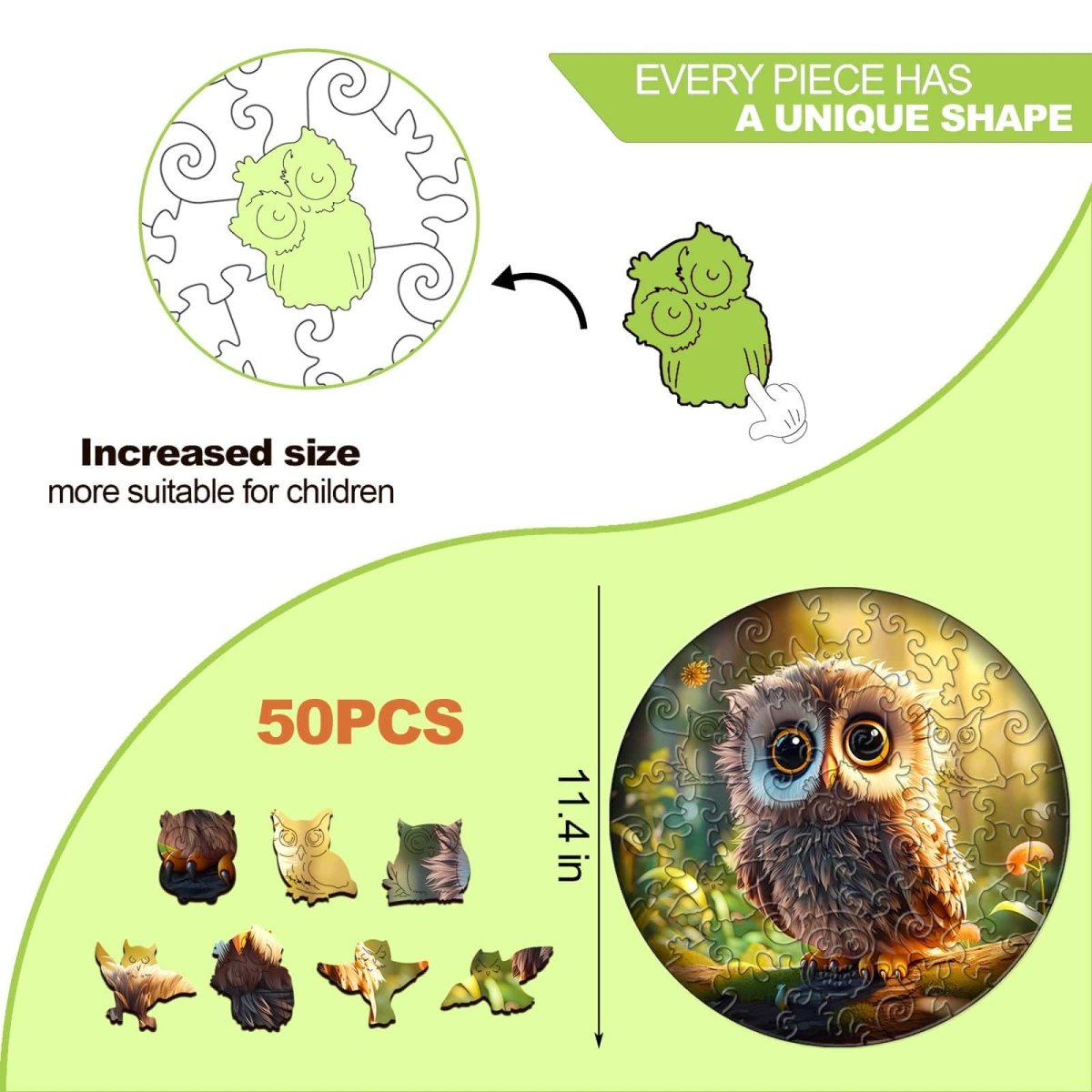 Cute Owl Wooden Jigsaw Puzzle - KAAYEE Puzzle