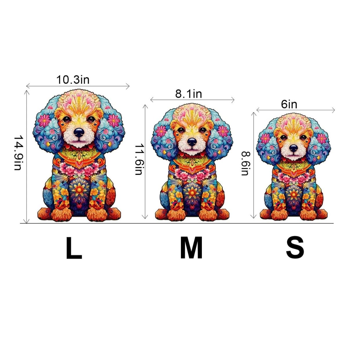 cute poodle Wooden Jigsaw Puzzle - KAAYEE Puzzle