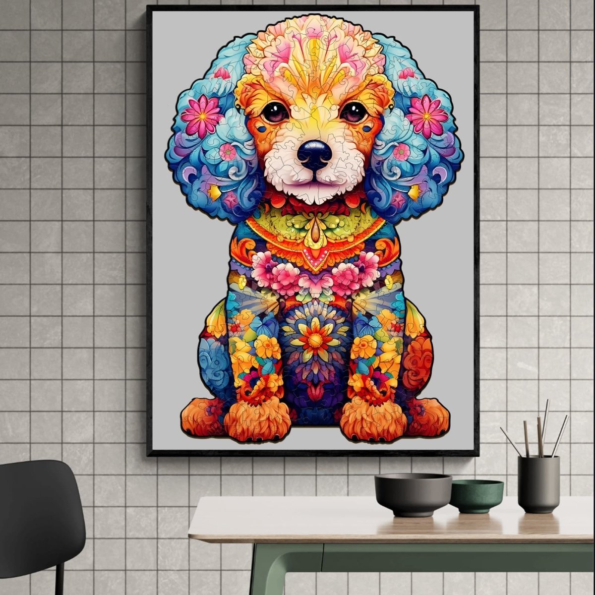 cute poodle Wooden Jigsaw Puzzle - KAAYEE Puzzle