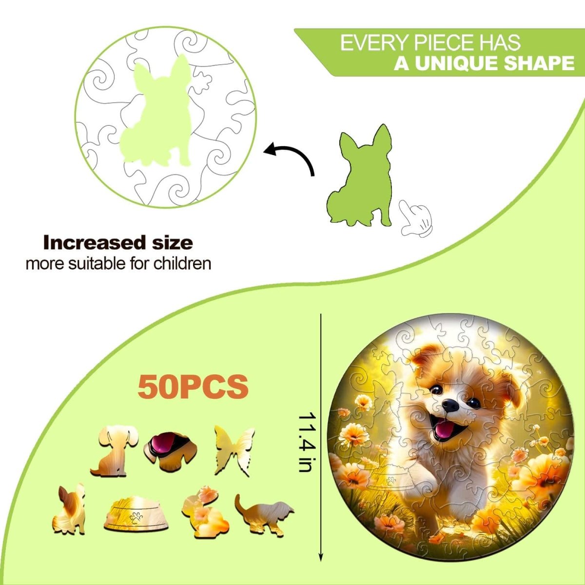 Cute Puppy Wooden Jigsaw Puzzle - KAAYEE Puzzle