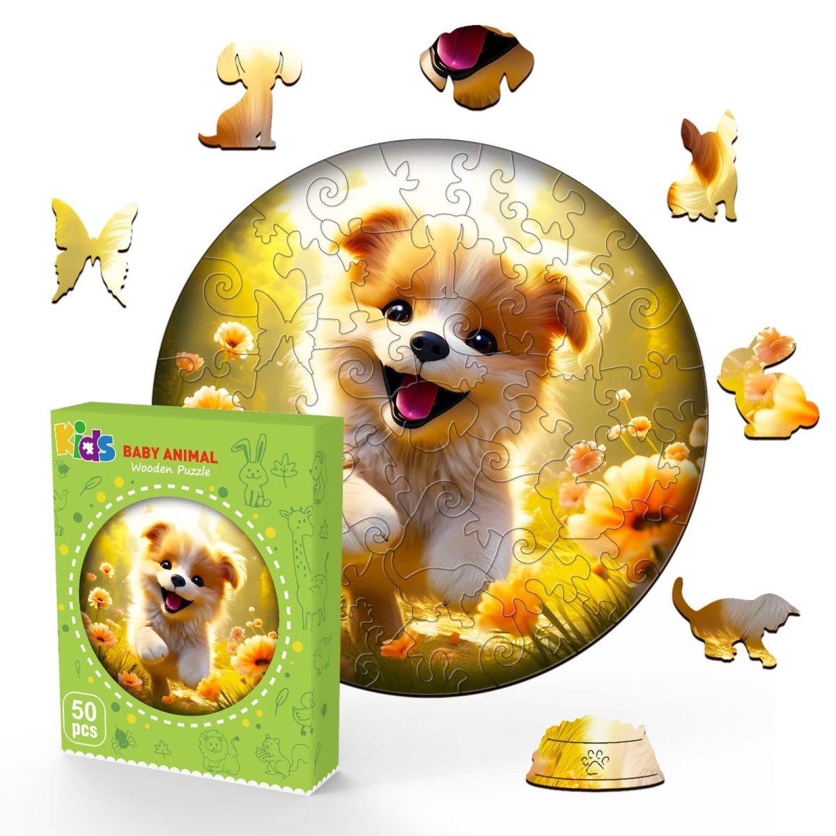 Cute Puppy Wooden Jigsaw Puzzle - KAAYEE Puzzle