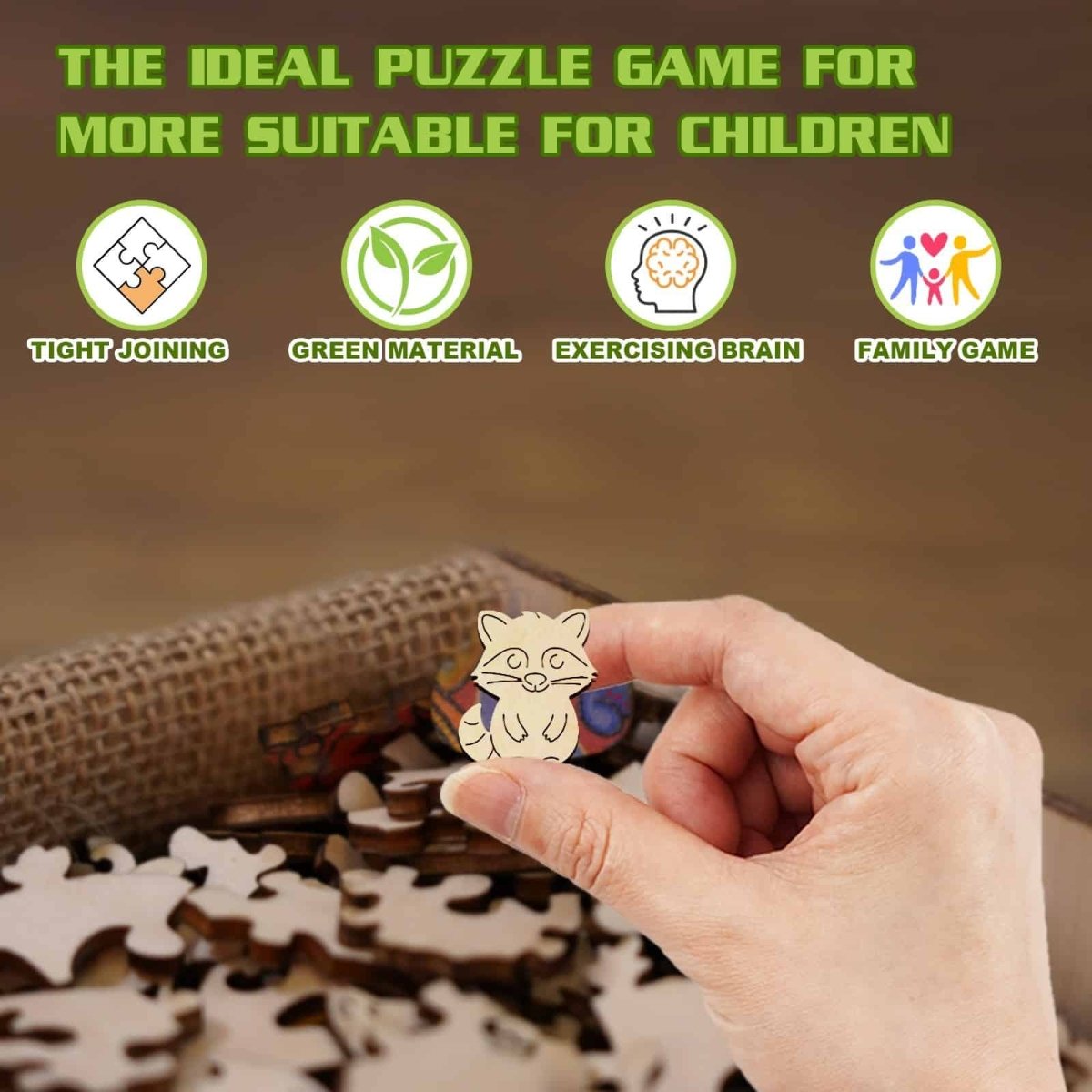 Cute Raccoon Wooden Jigsaw Puzzle - KAAYEE Puzzle