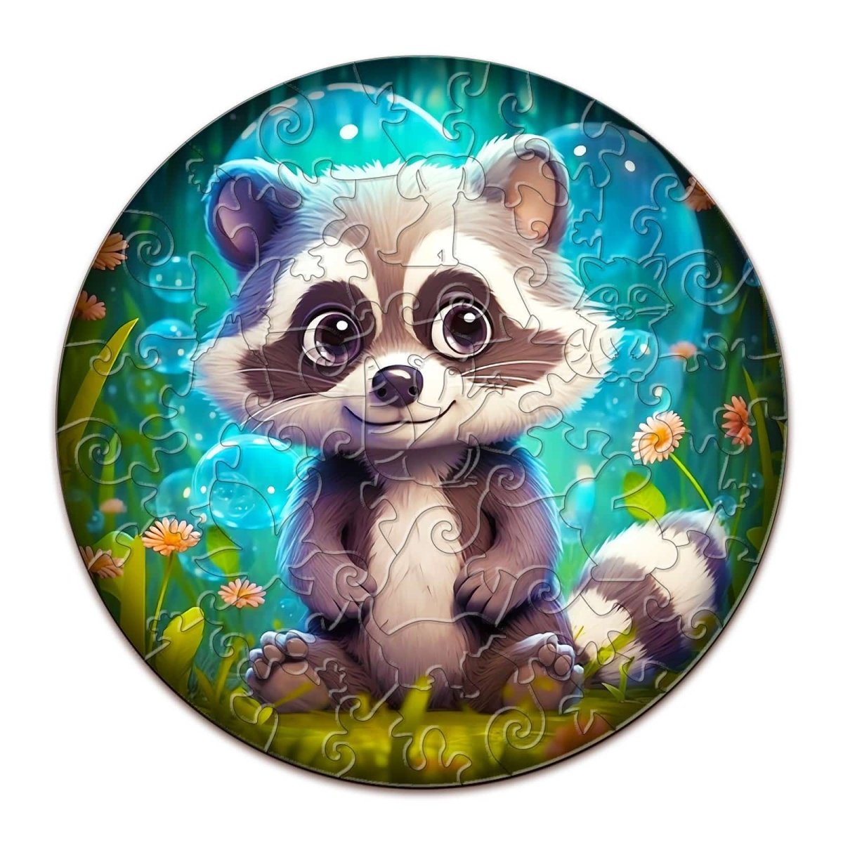 Cute Raccoon Wooden Jigsaw Puzzle - KAAYEE Puzzle