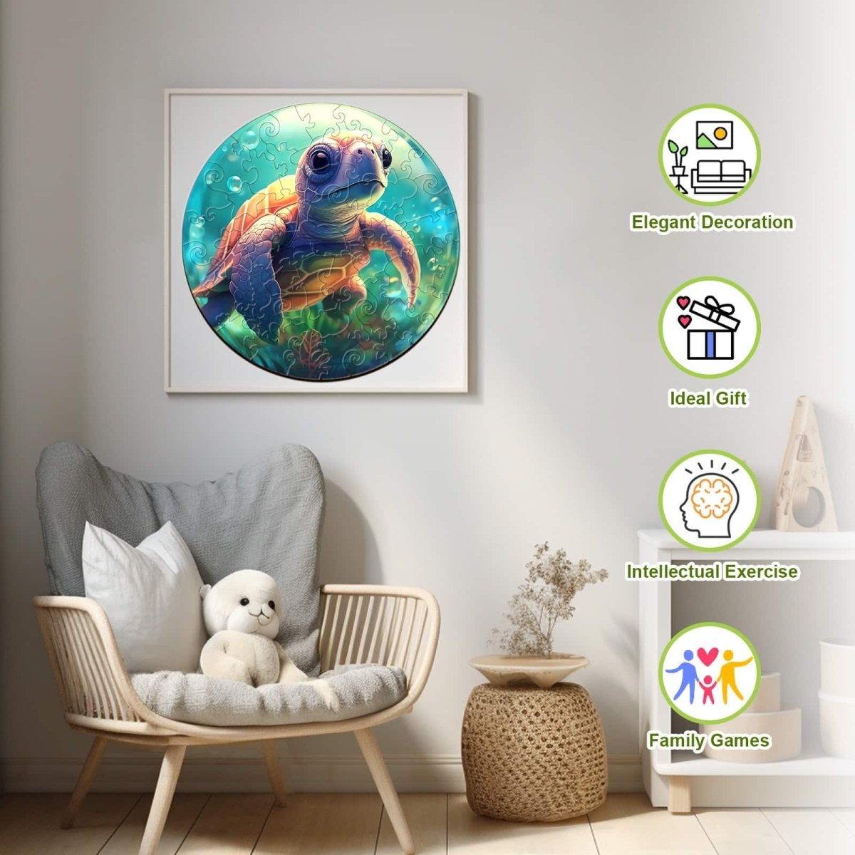 Cute Sea Turtle Wooden Jigsaw Puzzle - KAAYEE Puzzle