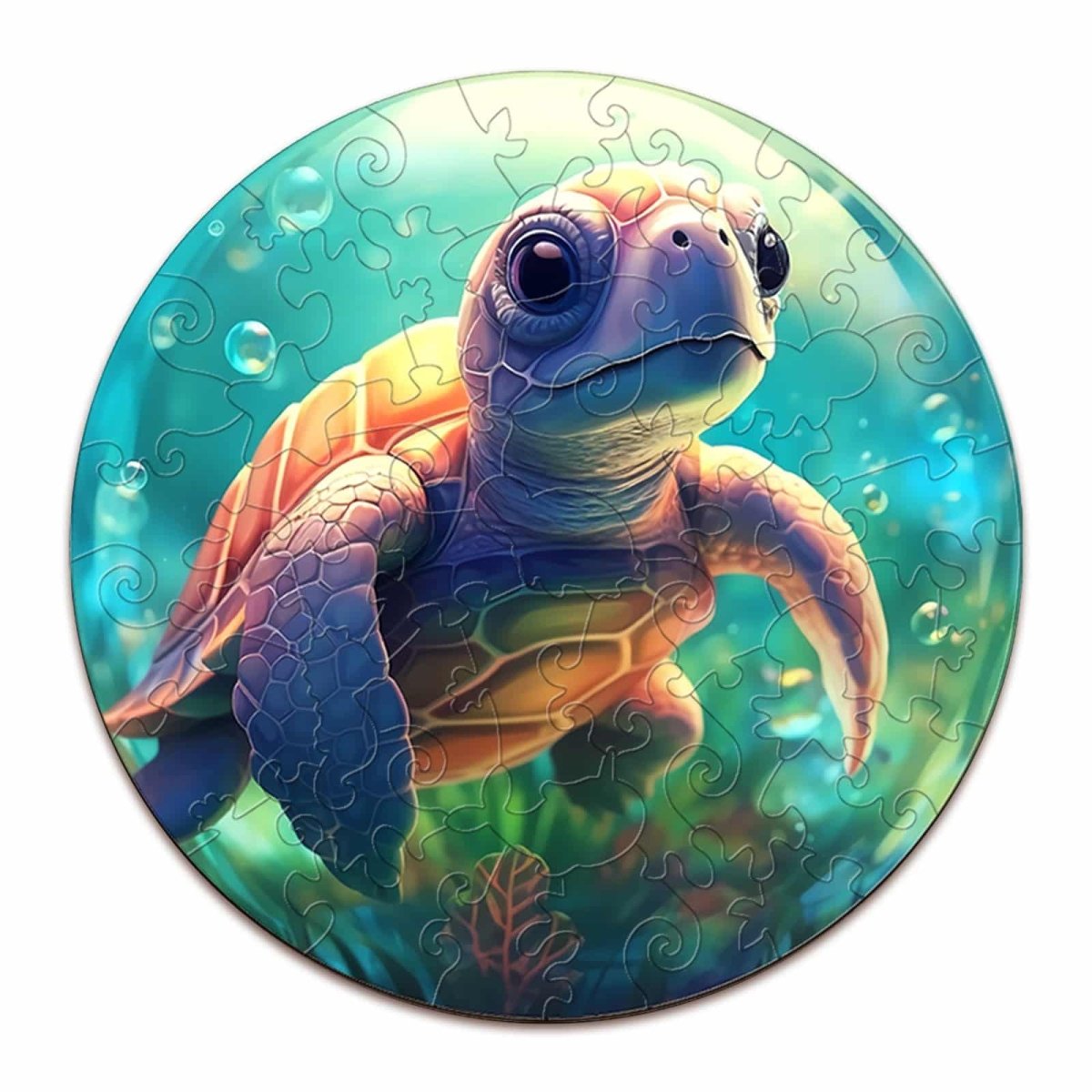 Cute Sea Turtle Wooden Jigsaw Puzzle - KAAYEE Puzzle
