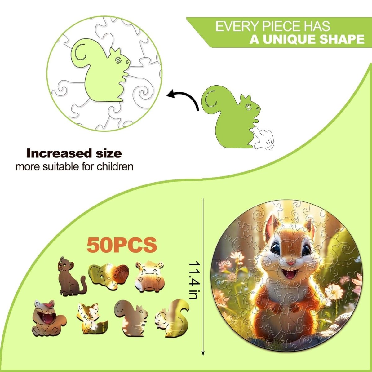 Cute Squirrel Wooden Jigsaw Puzzle - KAAYEE Puzzle