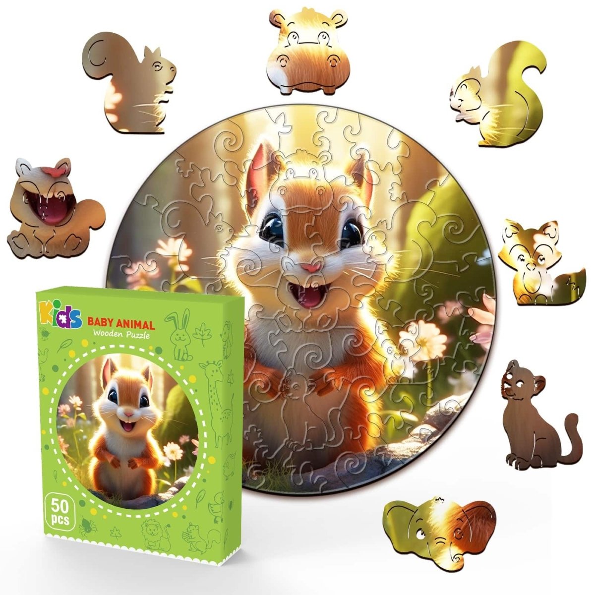 Cute Squirrel Wooden Jigsaw Puzzle - KAAYEE Puzzle