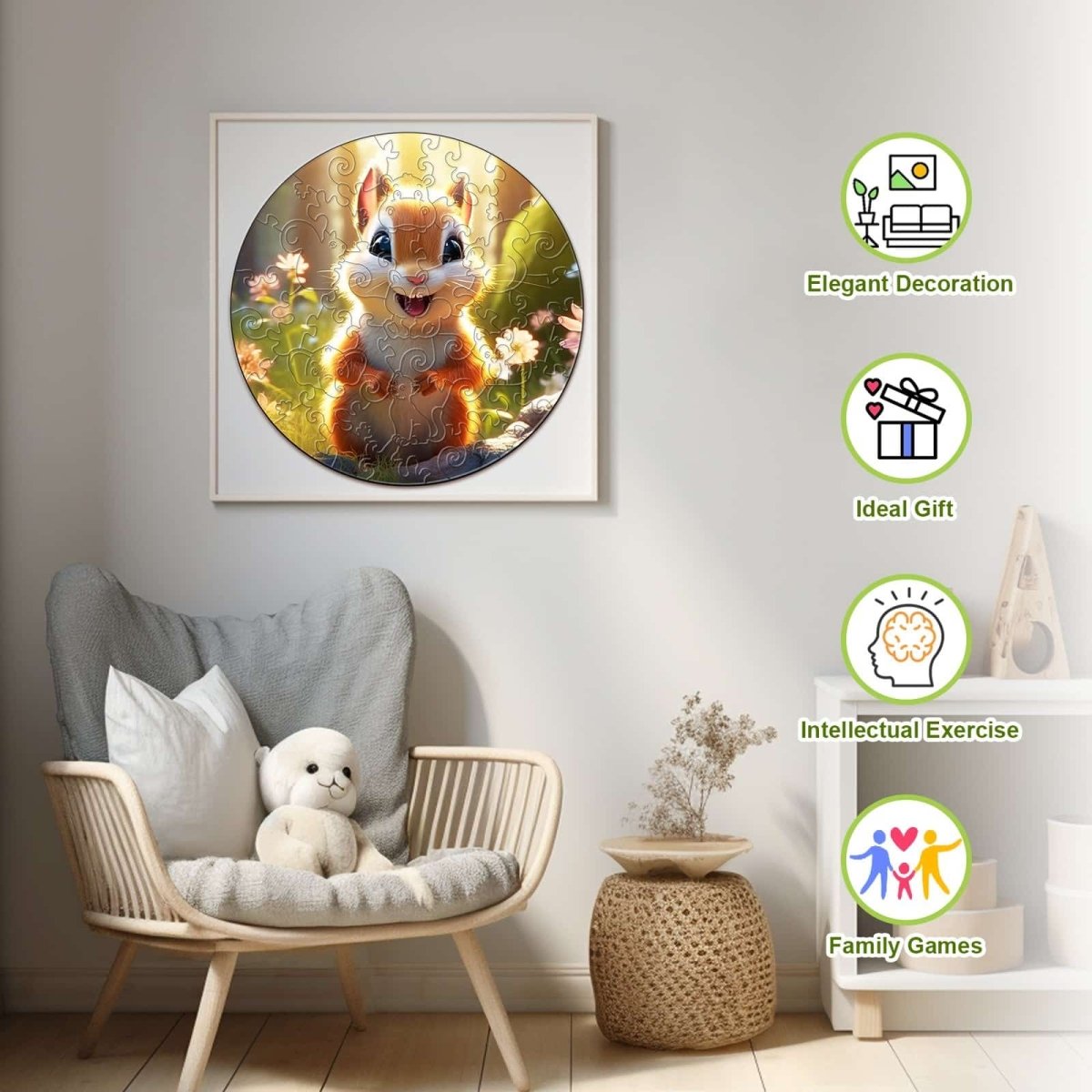 Cute Squirrel Wooden Jigsaw Puzzle - KAAYEE Puzzle