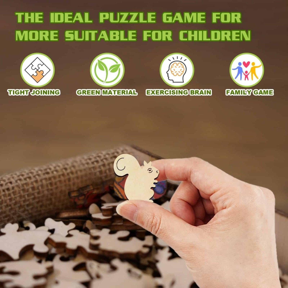 Cute Squirrel Wooden Jigsaw Puzzle - KAAYEE Puzzle