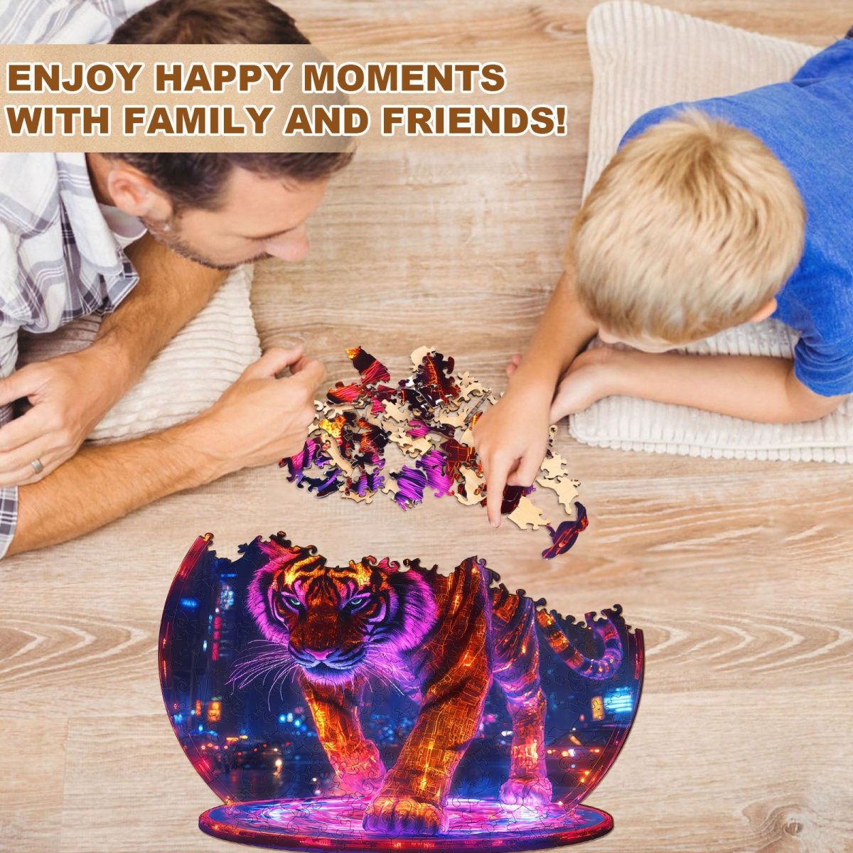 Cyberpunk tiger Wooden Jigsaw Puzzle - KAAYEE Puzzle