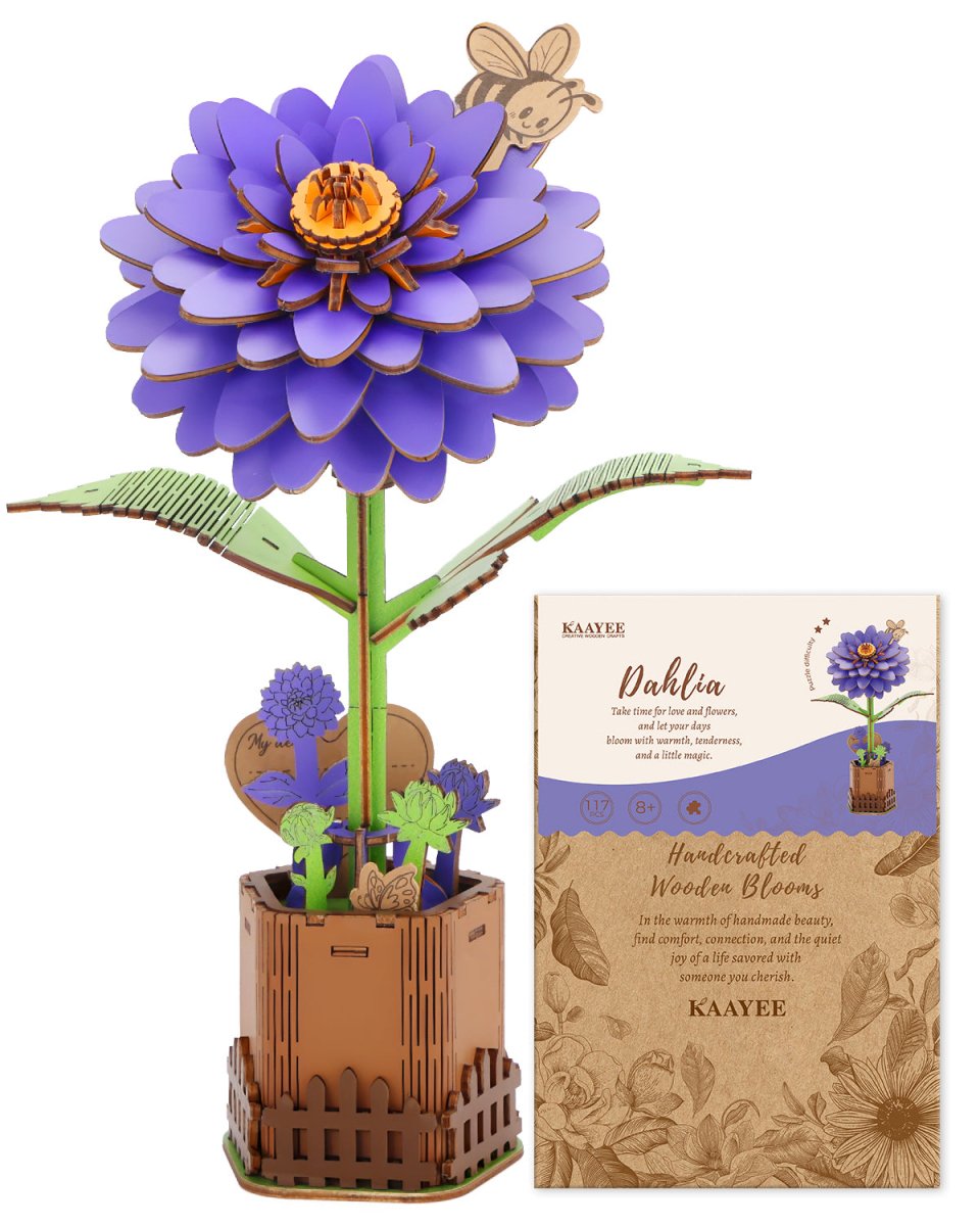 Dahlia DIY Wooden Flower - KAAYEE Puzzle