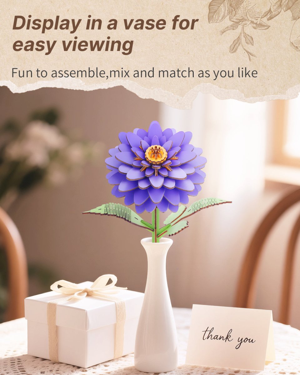 Dahlia DIY Wooden Flower - KAAYEE Puzzle
