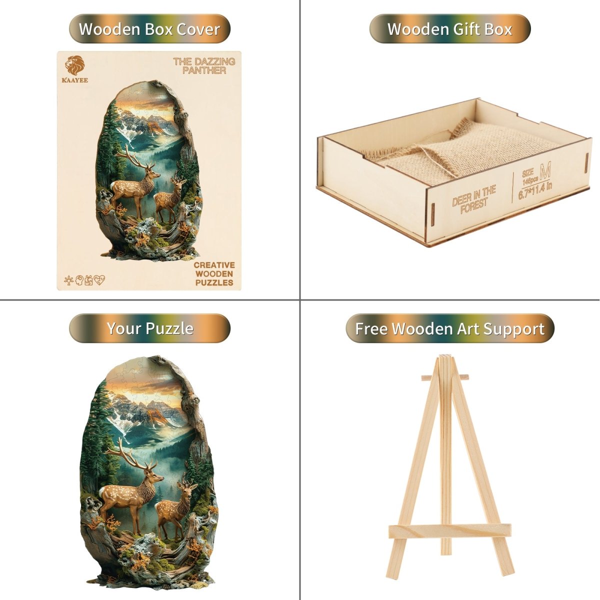 Deer in the forest Wooden Jigsaw Puzzle - KAAYEE Puzzle