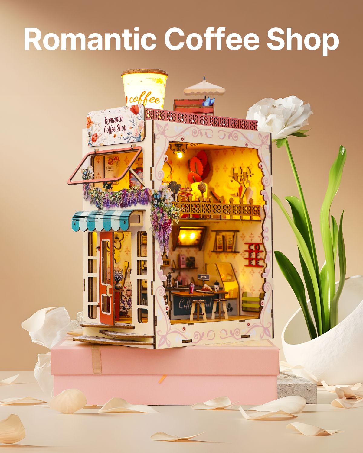 DIY Book Nook Kit,3D Wooden Puzzle