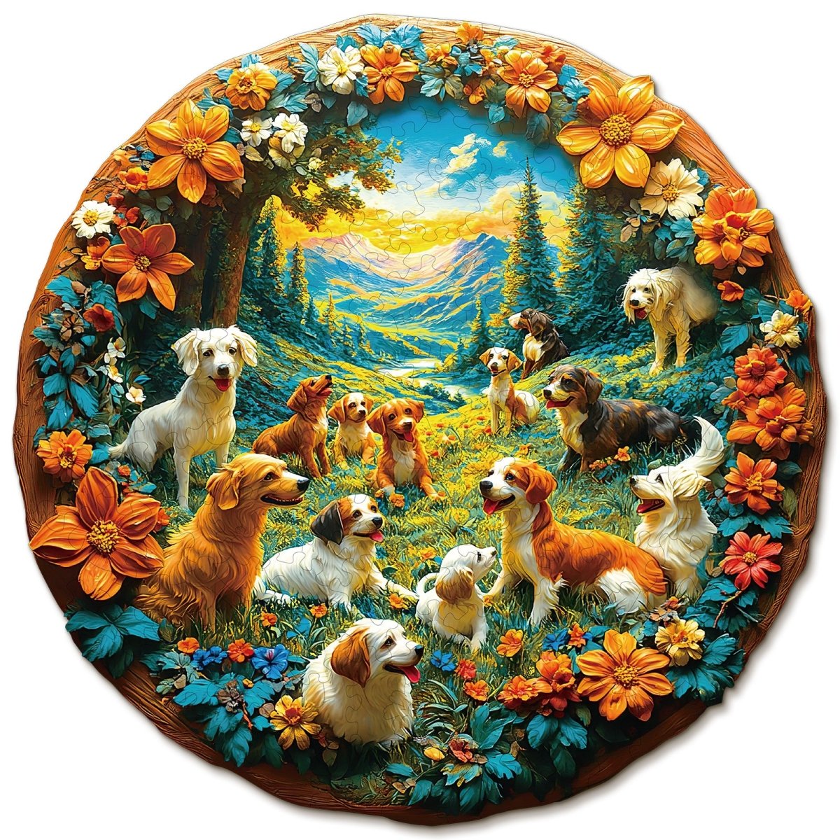 Doggy Paradise Wooden Jigsaw Puzzle - KAAYEE Puzzle