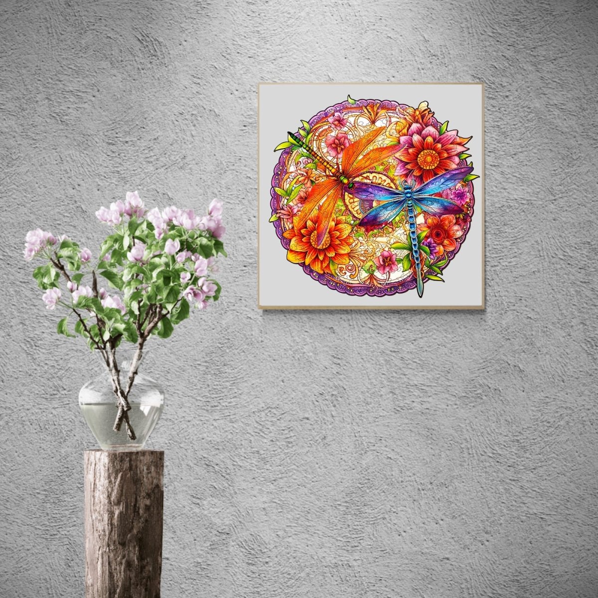 Dragonflies and Flowers Wooden Jigsaw Puzzle - KAAYEE Puzzle