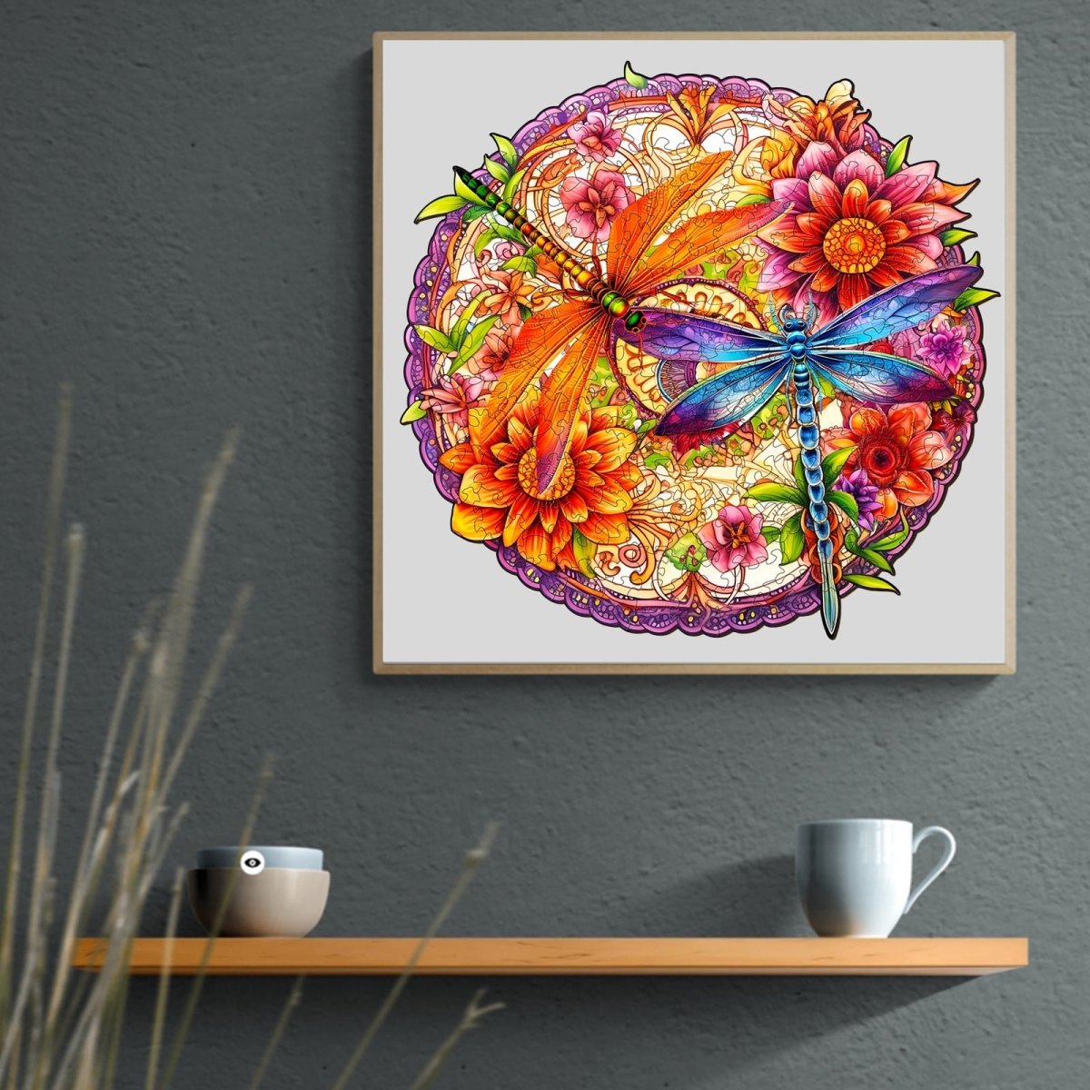 Dragonflies and Flowers Wooden Jigsaw Puzzle - KAAYEE Puzzle