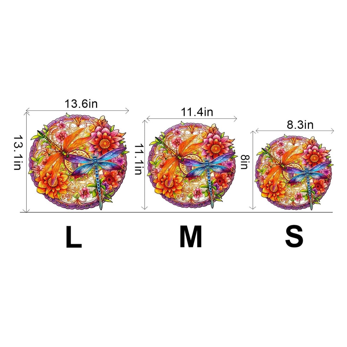 Dragonflies and Flowers Wooden Jigsaw Puzzle - KAAYEE Puzzle