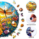 Dragonfly and Flowers Wooden Jigsaw Puzzle - KAAYEE Puzzle