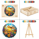Dragonfly and Flowers Wooden Jigsaw Puzzle - KAAYEE Puzzle