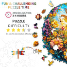 Dragonfly and Flowers Wooden Jigsaw Puzzle - KAAYEE Puzzle