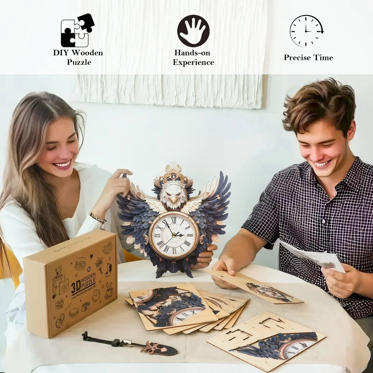 Eagle Wooden Clock Kit - KAAYEE Puzzle