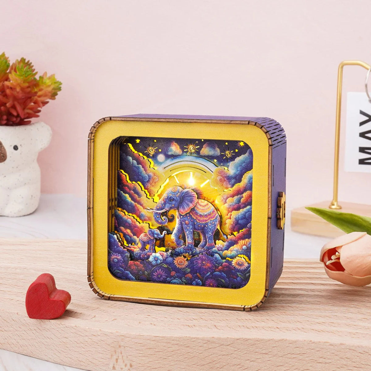 Elephant Family Time Night Light - KAAYEE Puzzle