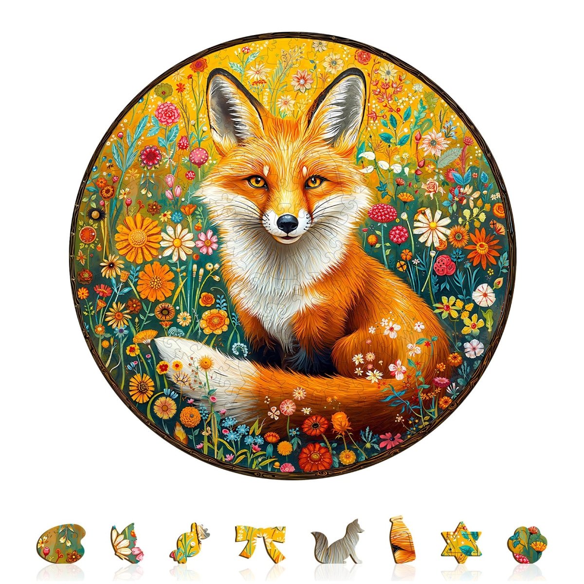 Fantasy Garden Guardian - Fox Wooden Jigsaw Puzzle - KAAYEE Puzzle