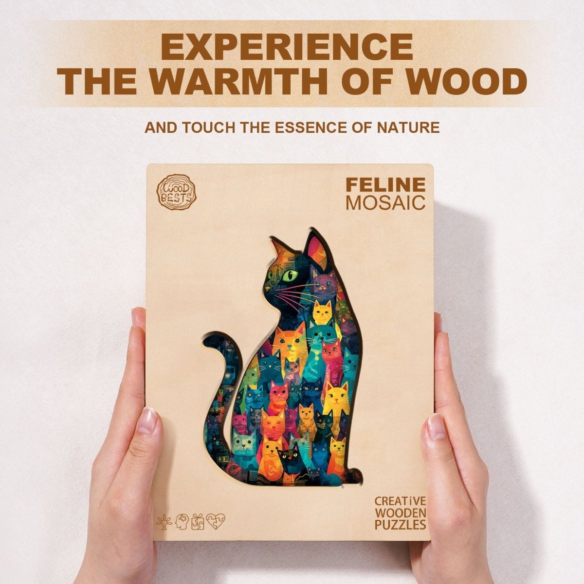 Feline Mosaic Wooden Jigsaw Puzzle - KAAYEE Puzzle
