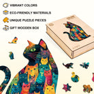 Feline Mosaic Wooden Jigsaw Puzzle - KAAYEE Puzzle