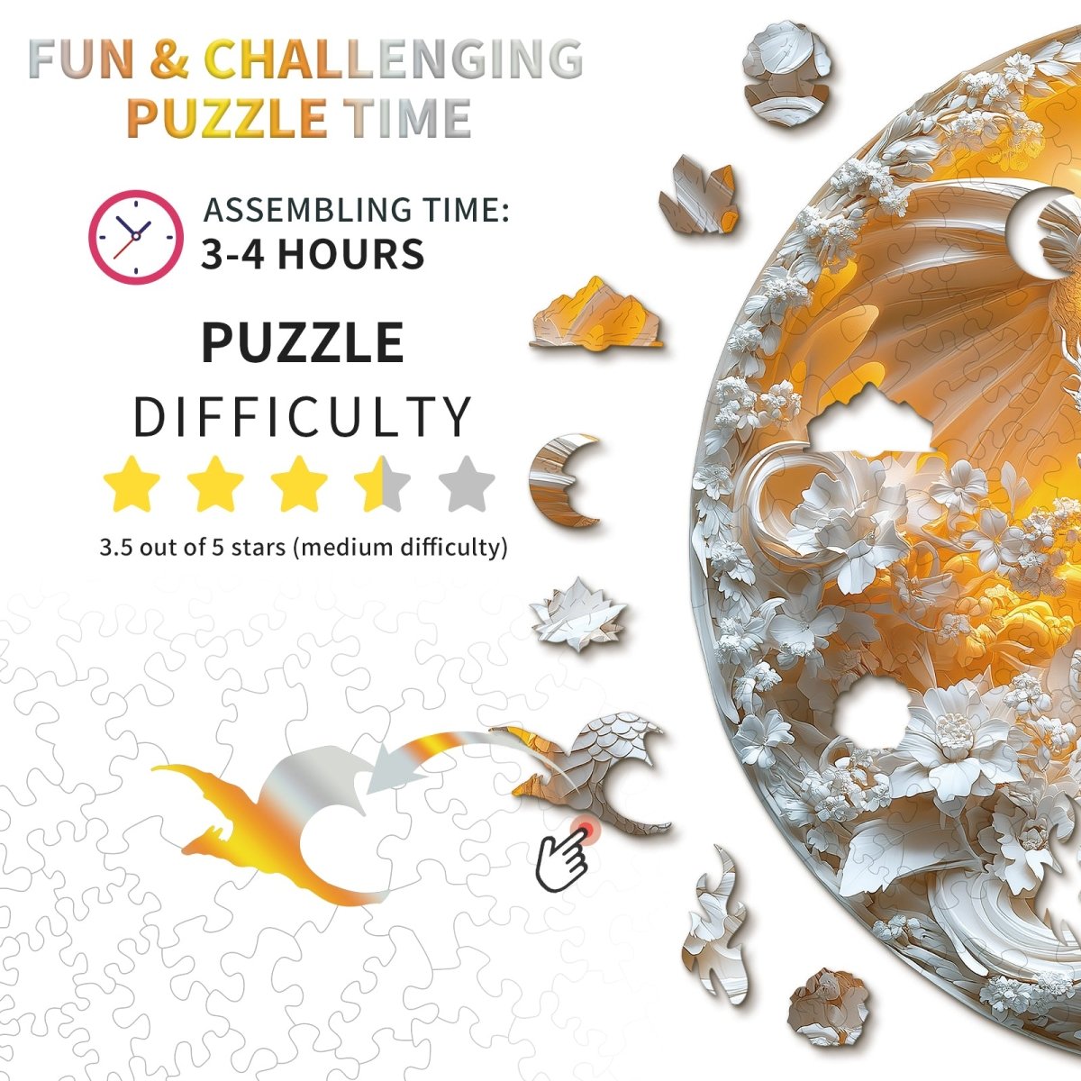 Fierce Dragon Wooden Jigsaw Puzzle - KAAYEE Puzzle