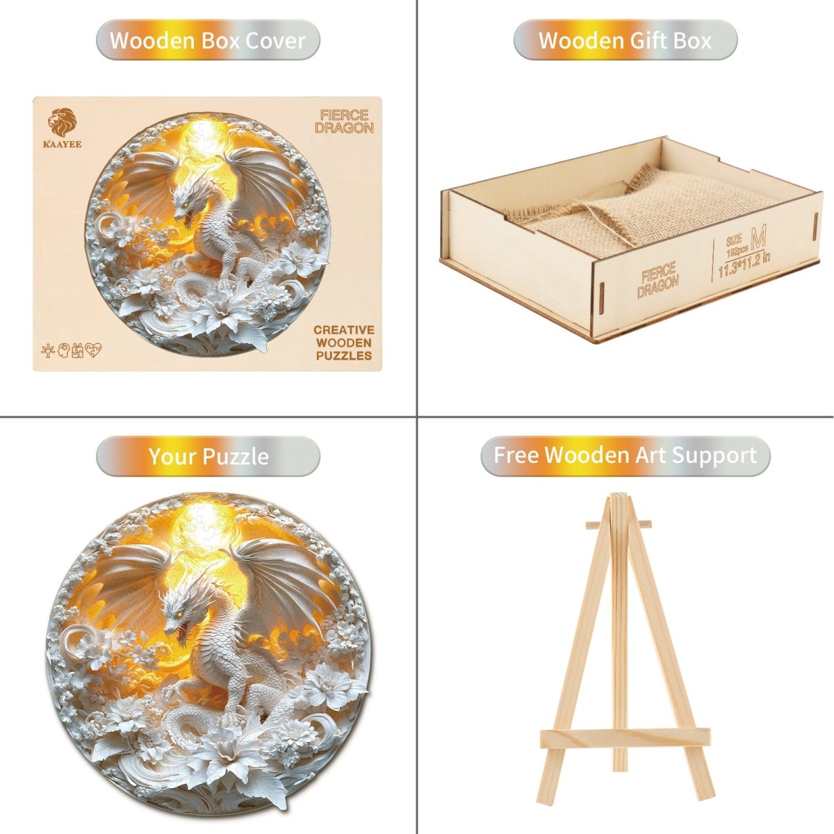 Fierce Dragon Wooden Jigsaw Puzzle - KAAYEE Puzzle