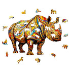 Fierce Rhinoceros Wooden Jigsaw Puzzle - KAAYEE Puzzle