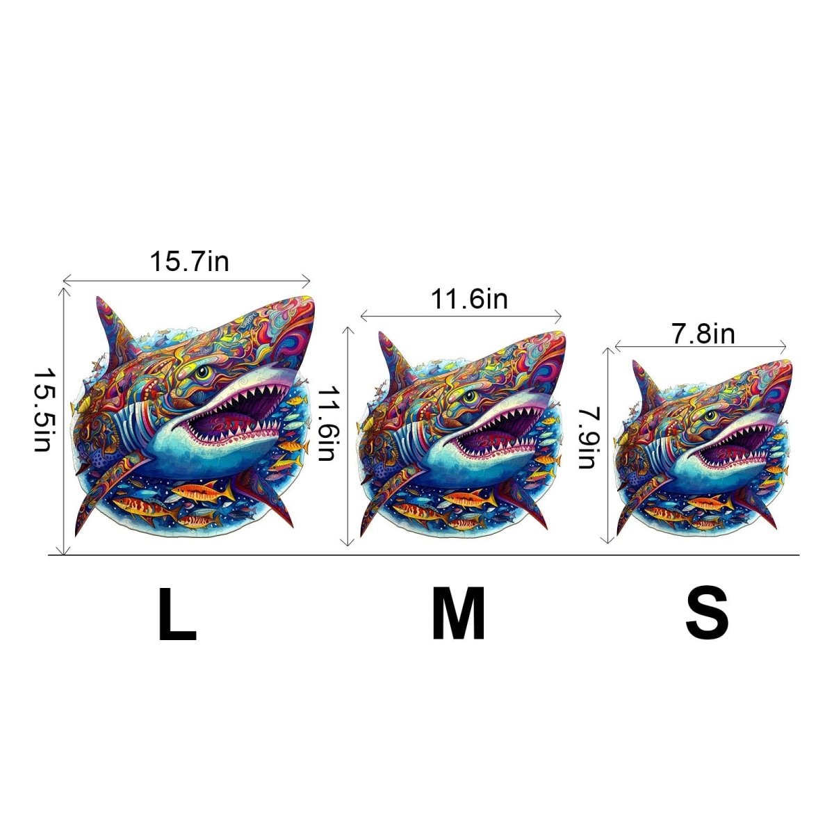 Fierce Shark Wooden Jigsaw Puzzle - KAAYEE Puzzle