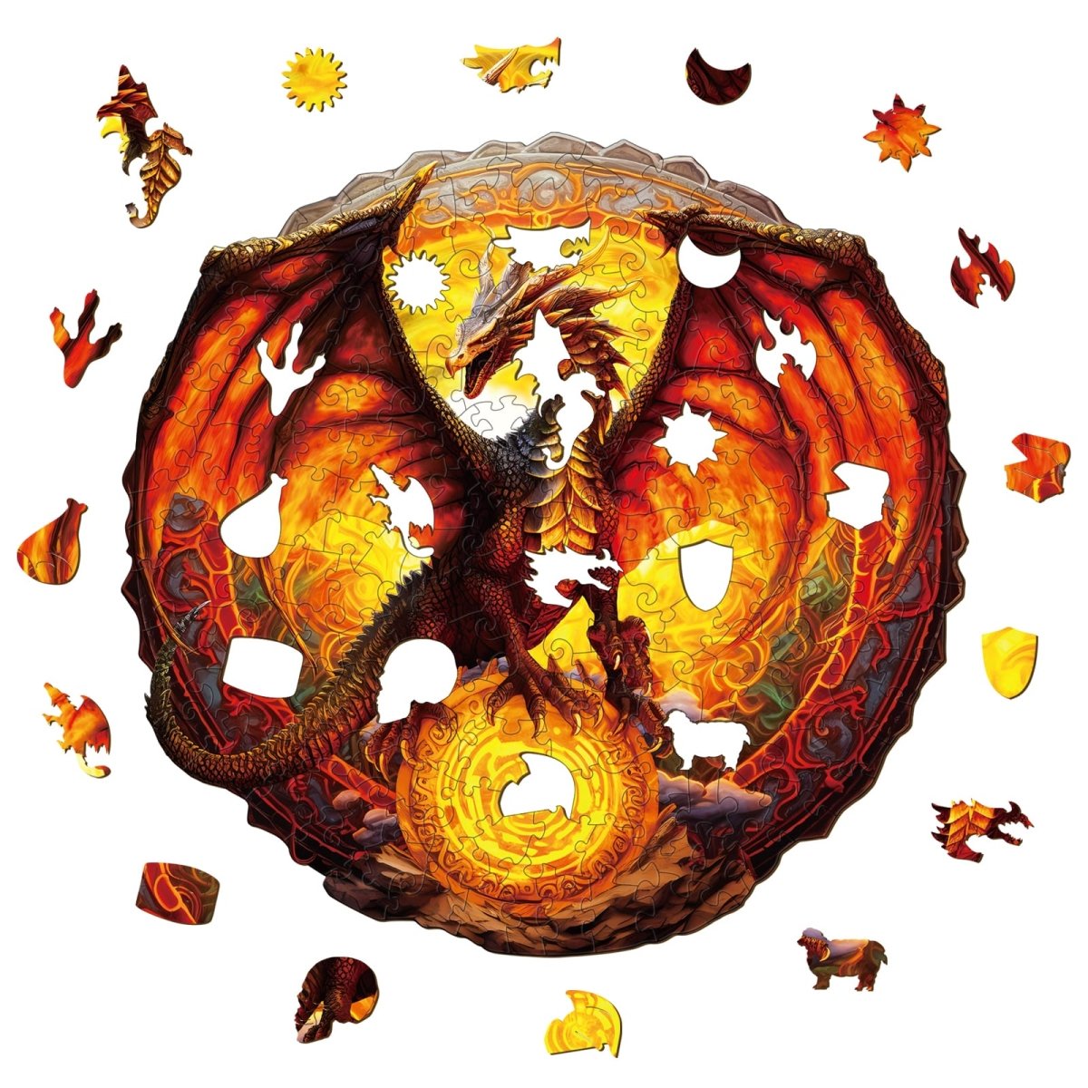 Fiery Dragon Wooden Jigsaw Puzzle - KAAYEE Puzzle