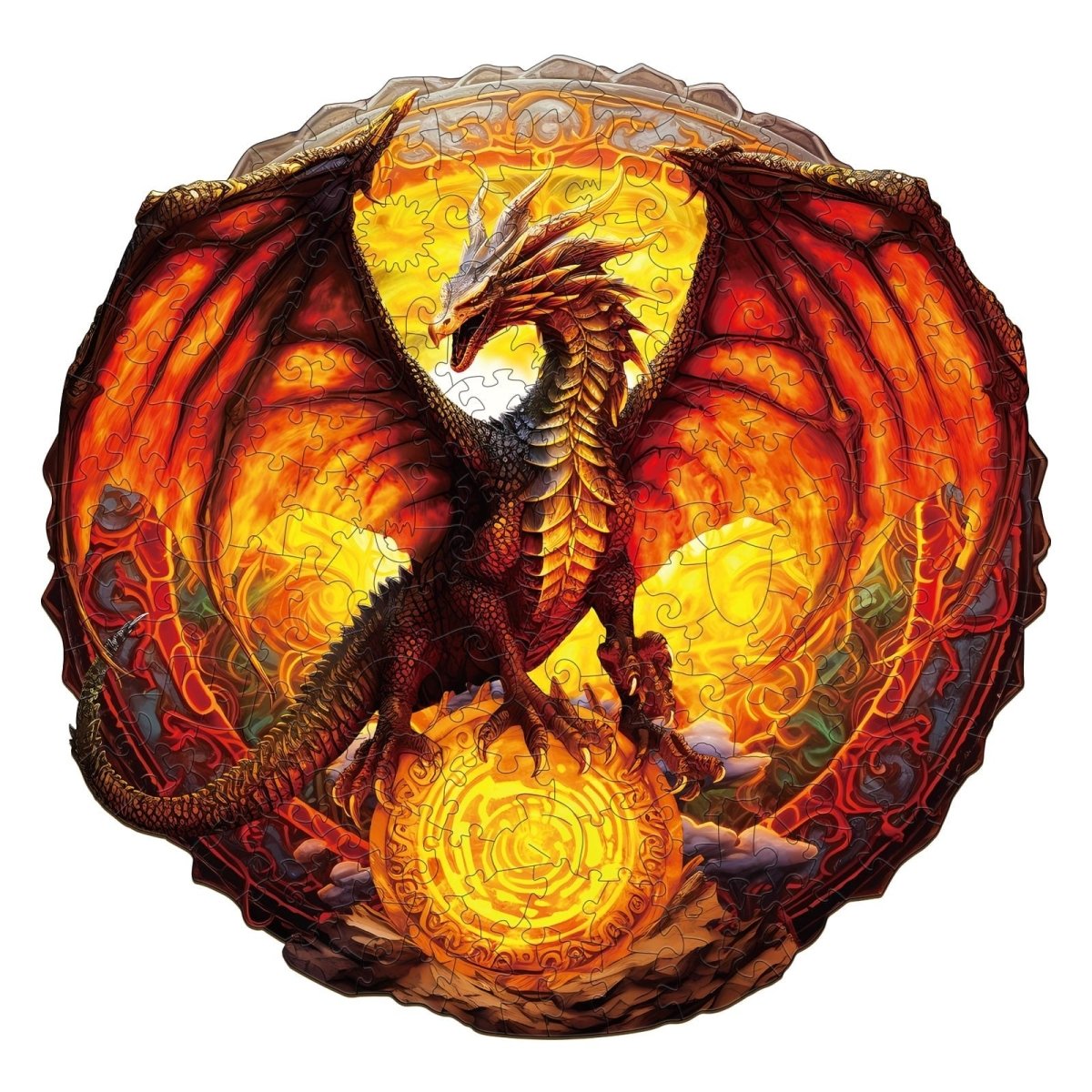 Fiery Dragon Wooden Jigsaw Puzzle - KAAYEE Puzzle