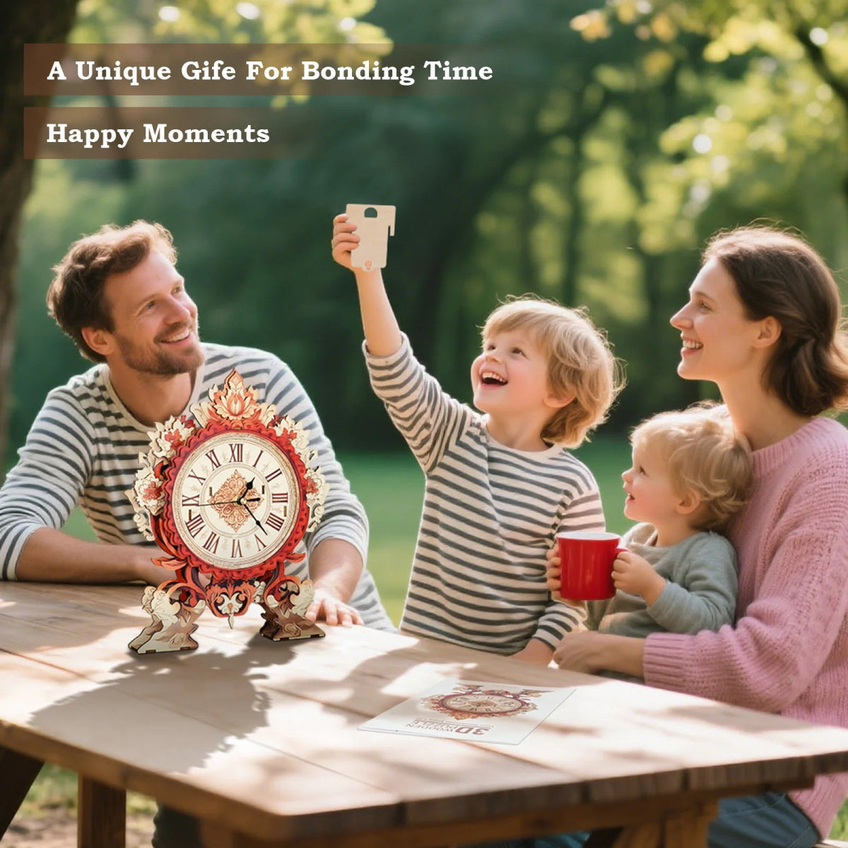 Flame Flower Wooden Clock Kit - KAAYEE Puzzle